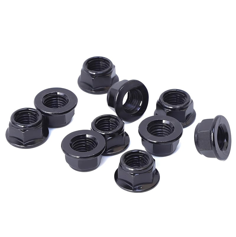 Minho M10-1.25 x 55mm Flange Head Bolts in Carbon Steel Material,Flange Hexagon Screws Come with Flange Nuts,Black Oxide Finish Plated,Partial Thread, 10 Sets - Image 5